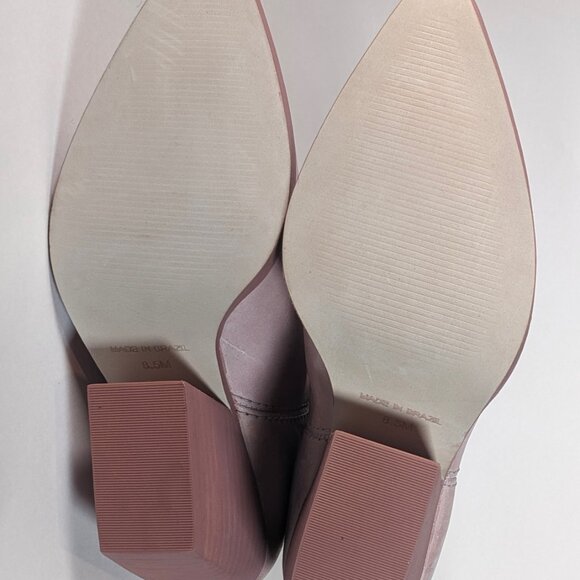 Steve Madden West Pink Leather Pull On Pointed Toe Block Heel Western, Size 8.5) - Picture 6 of 6